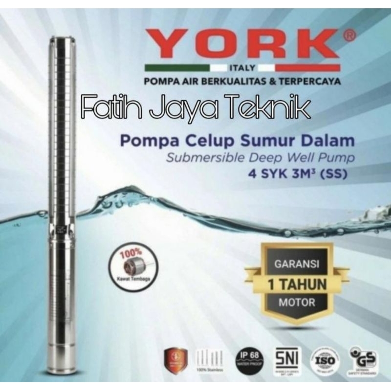 Pompa Submersible 4 inch York 4Syk3-12Ss Pompa Air Satelit