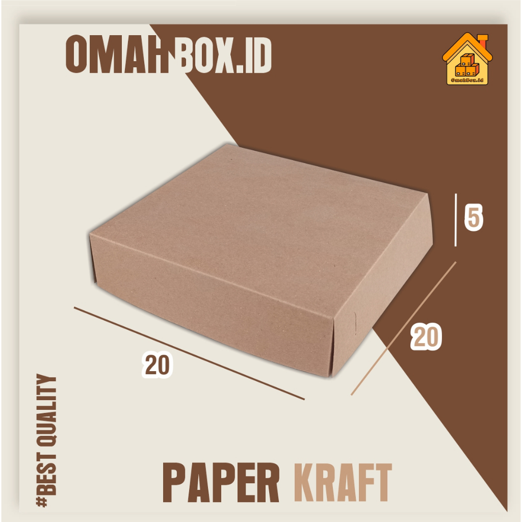 

kemasan kraft 20x20x5 cm | Box makanan | laminasi Bagian dalam | box food | Craft eco | Box Makanan | Box donat | box donat
