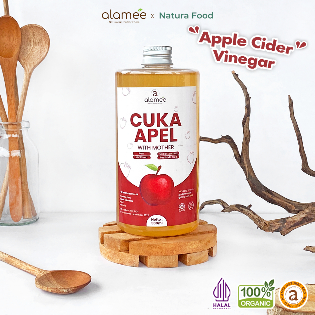 

ALAMEE Cuka Apel Original Organik Apple Cider Vinegar With Mother Sari Buah 500ml
