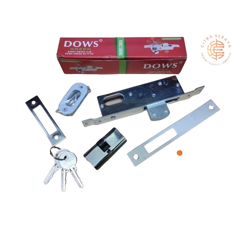 Body Kunci Pintu Dorong Sliding Swing Aluminium Brilon KC9123 Lockcase-CS