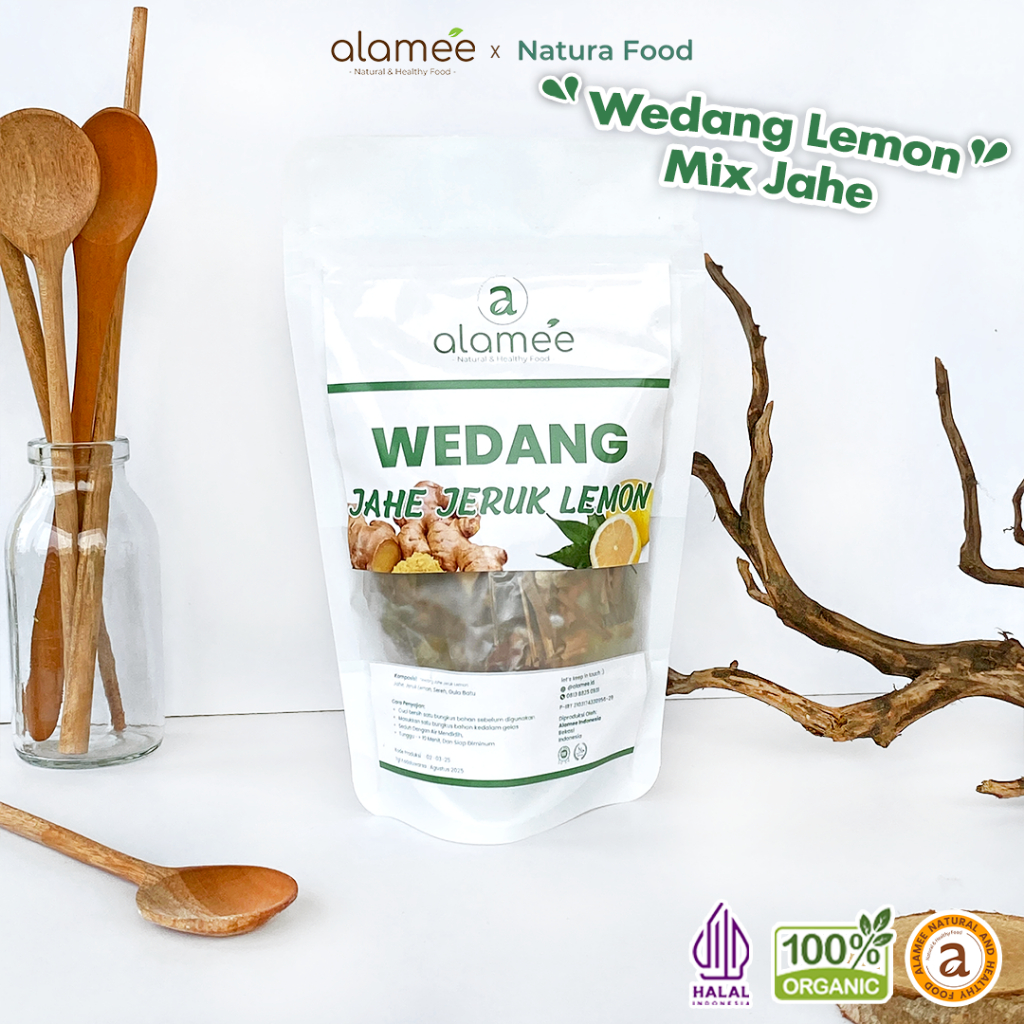 

ALAMEE Wedang Jahe Jeruk Lemon Rempah Minuman Herbal Alami Langsung Seduh Lengkap Organik