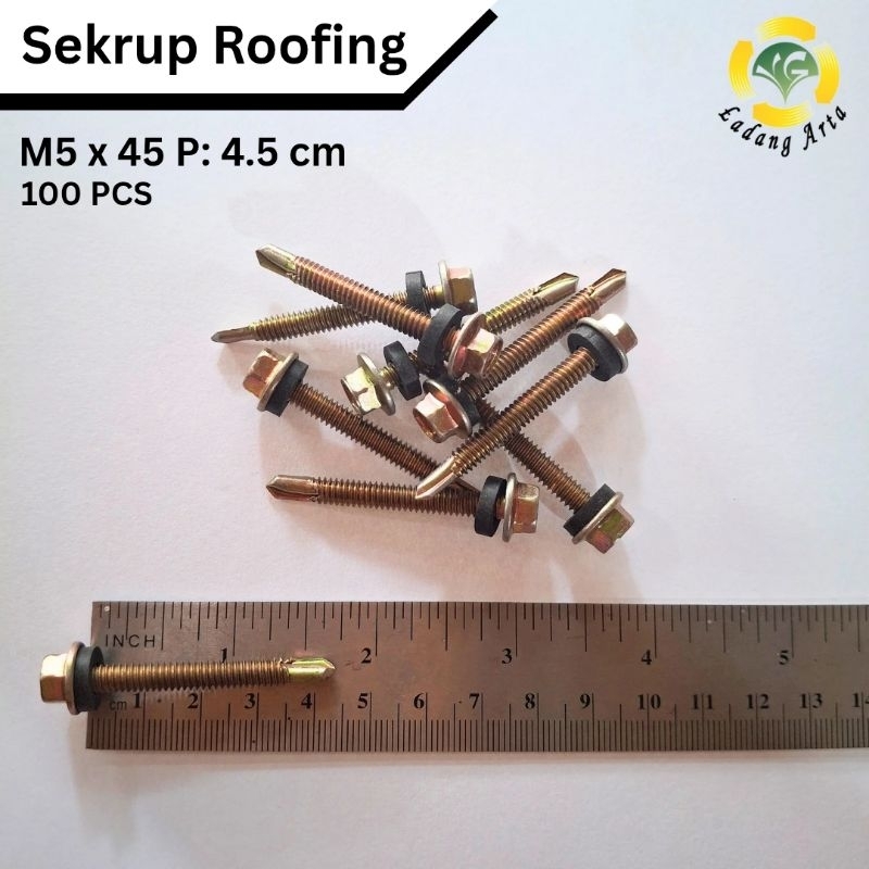 HAFAS (100pcs) SEKRUP ROOFING/SEKRUP ATAP/ 4.5 cm / 5 cm/screw roofing