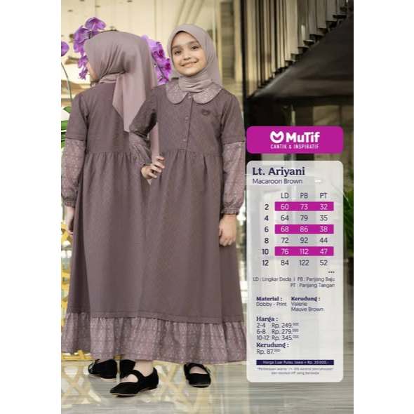 GAMIS MUTIF ANAK ARIYANI / GAMIS MUTIF ANAK TERBARU / GAMIS MUTIF ANAK PROMO / GAMIS MUTIF ANAK KEKI