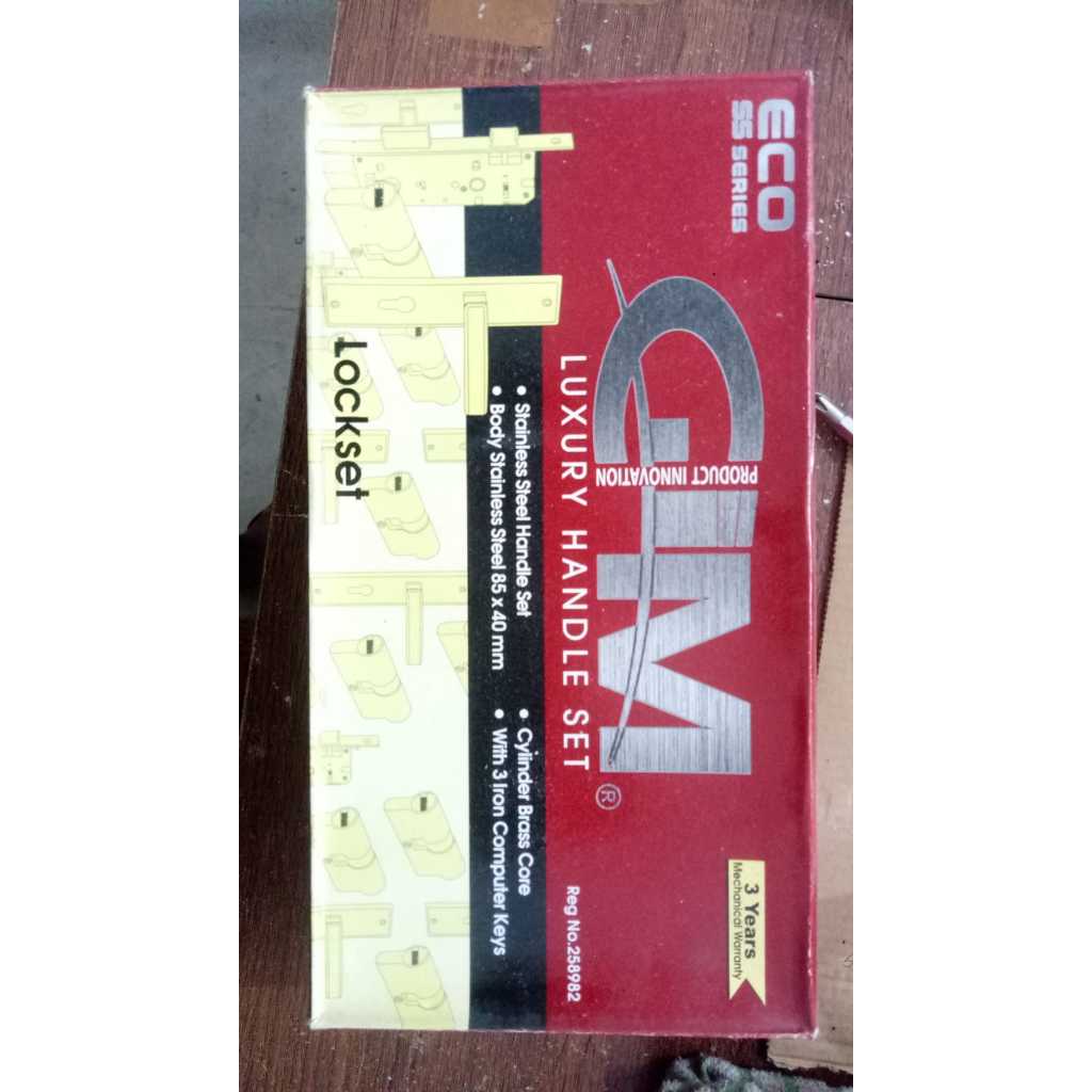 KUNCI PINTU GANGGANG PINTU ECO GSM Lockset Stainless Steel Handle Set DOOR