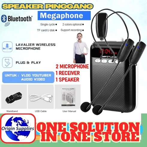 Speaker Megaphone Pinggang Portable Mini Dengan Mic Wireless Bando