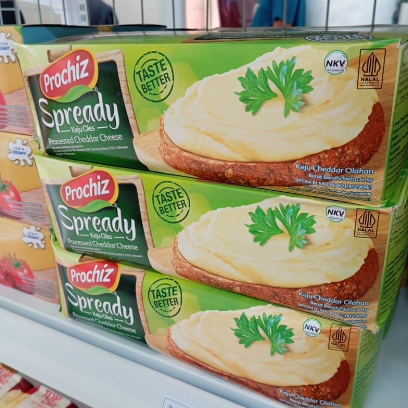

Prochiz Spready Krim Keju Oles 2Kg Cheddar Cheese Cream Isian Filling Topping Roti Kue Cake Jajanan