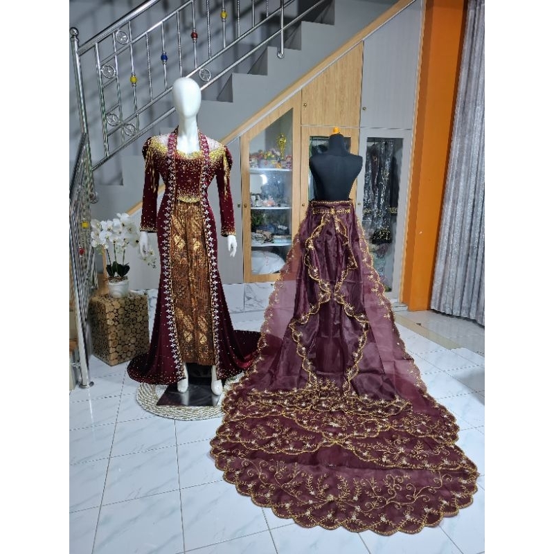 NEW GAUN PENGANTIN BELUDRU KUTU BARU BEREKOR/BAJU PENGANTIN ADAT JAWA//MINANG/BAJU/BELUDRU WAYANG/