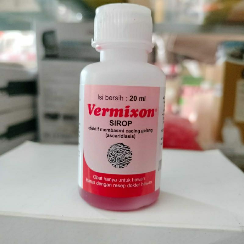 Vermixon Sirop 20 ml - Sirup Obat Cacing Unggas  Medion