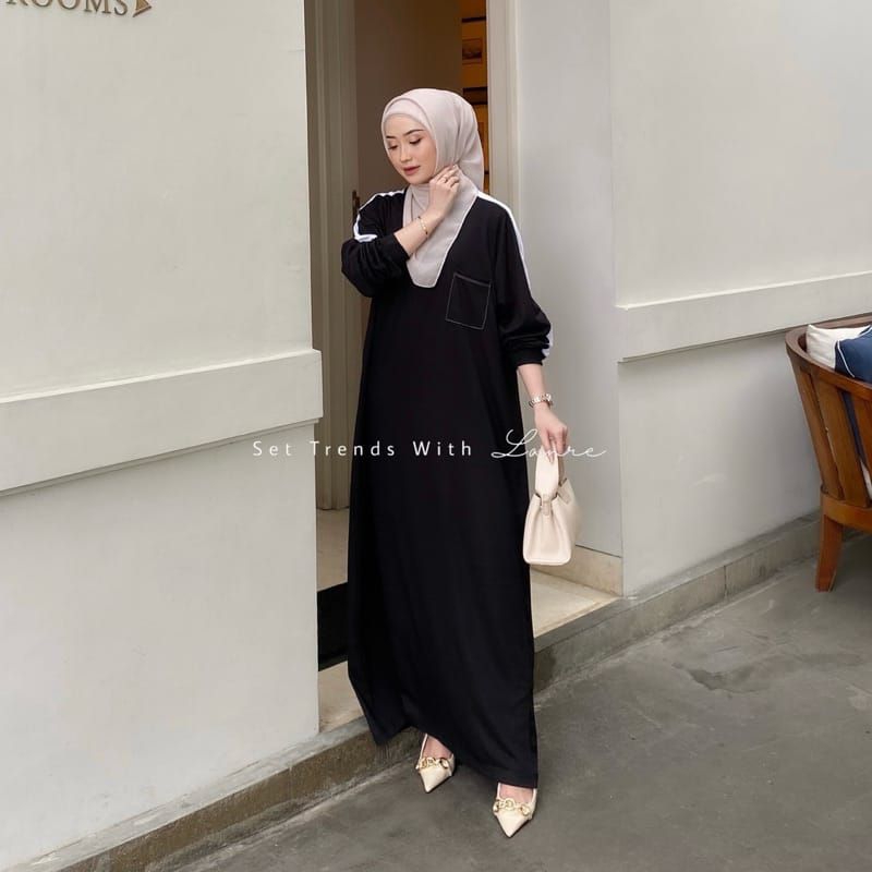Mila Batwing Dress Bahan Kaos Cotton Combed Gamis Jumbo Murah Grosir Dres Modis Sopal Warna Putih