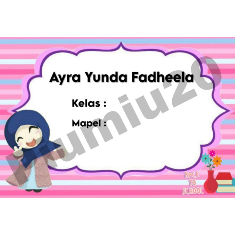 

LABEL BUKU SEKOLAH ANAK TINGGAL TEMPEL