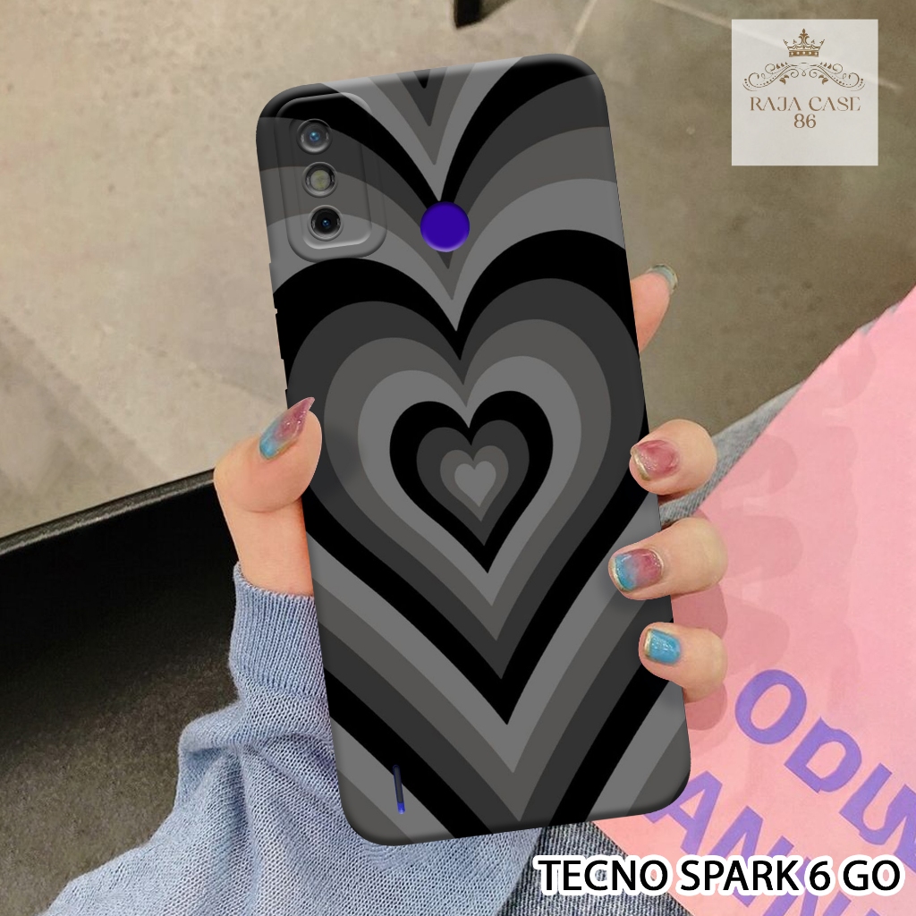 Softcase Tecno Spark 6 Go - Rajacase - Case Tecno Spark 6 Go - Motif Case Love - Case Tecno Spark 6 