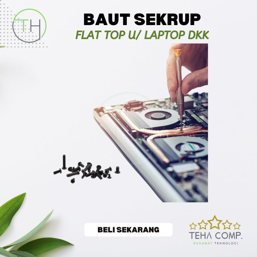 Baut Laptop Tablet HP Sekrup Isi 5 Flat Top M2 M2.5 M3 Obeng Plus