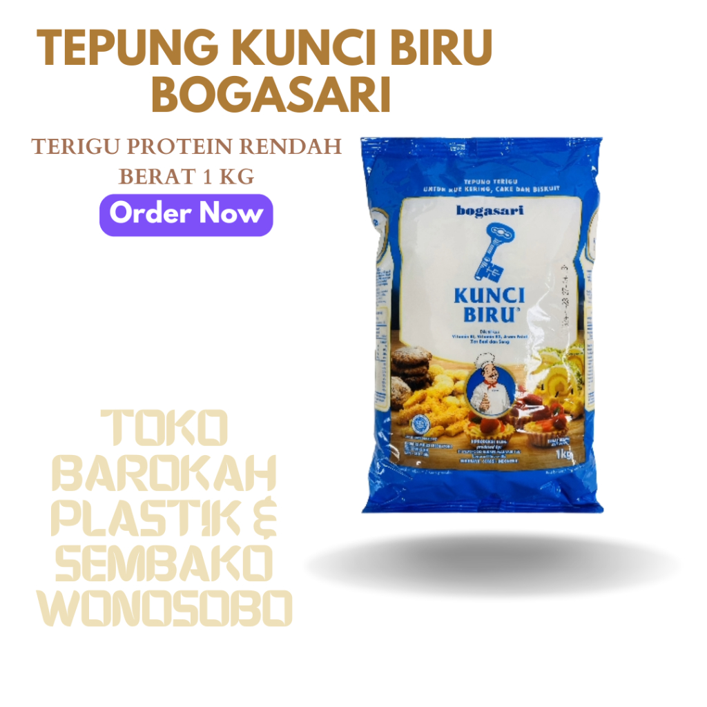 

Kunci Biru Terigu Bogasari Protein Rendah Berat 1 Kg