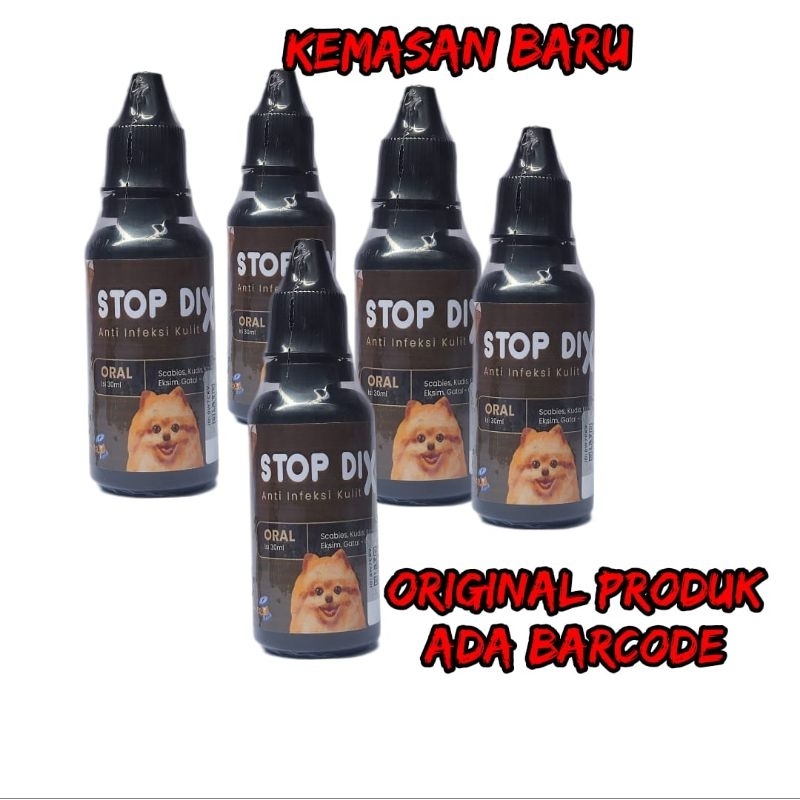 STOP DIX ORAL  ANJING  OBAT MINUM ANTI INFEKSI KULIT.SCABIES, KUDIS, KORENG, EKSIM, GATAL-GATAL
