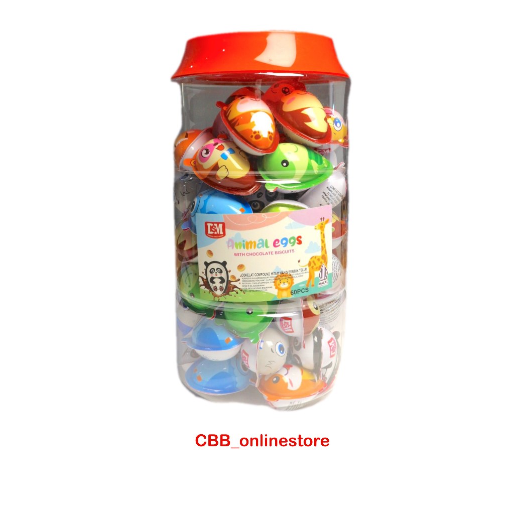 

DSM Animal Eggs - Telur Coklat dan Mainan - 1 Toples isi 60pcs
