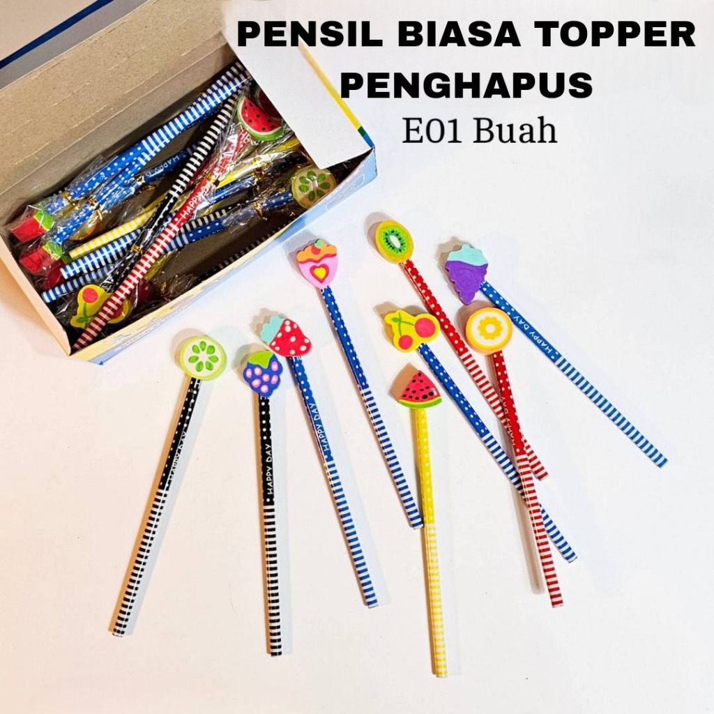 

sg SOS Pensil Biasa Topper Penghapus E-01(24pcs)/Pencil/Potlot HB