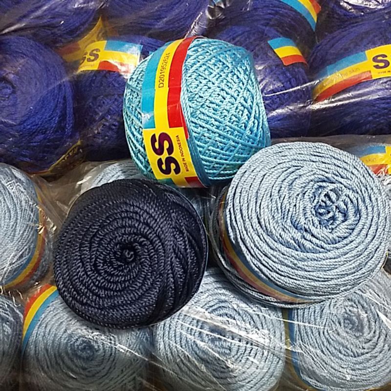 POLY INDO Part 5, Benang rajut (seri BIRU) Poly indo/indo poly/poly kilap/polyindo /indo poly rajut 