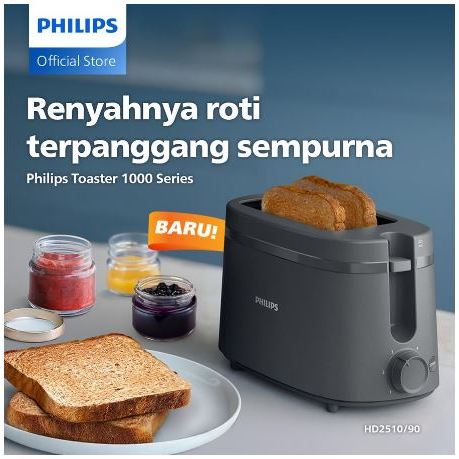 Toaster Philips - HD2510/90 Hitam - Philips Pemanggang Roti Philips Toaster Pemanggang Roti Listrik 