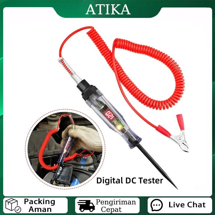 Digital DC Tester Auto Voltage Digital Obeng Testpen DC Testpen Kelistrikan Listrik Mobil Motor Univ