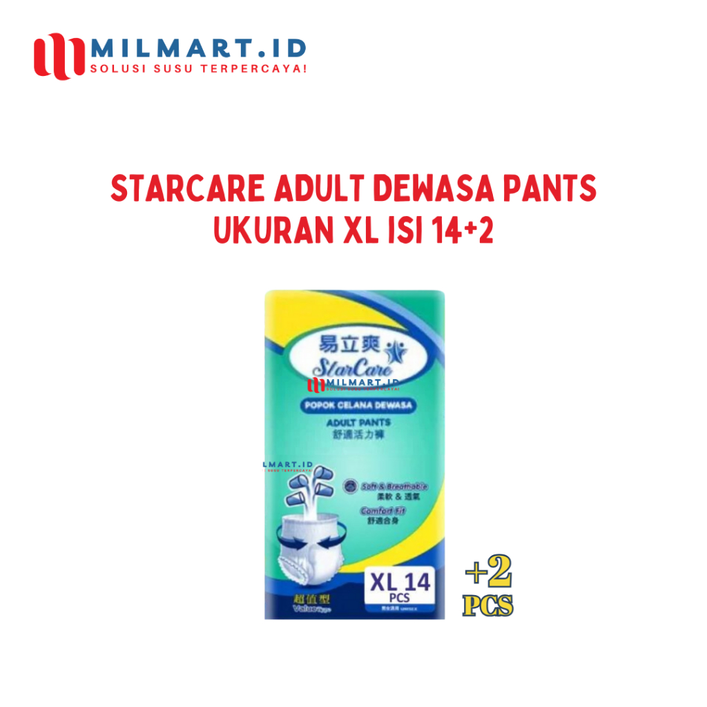 STARCARE ADULT PANTS XL 14+2 POPOK CELANA DEWASA EKONOMIS KEMASAN JUMBO