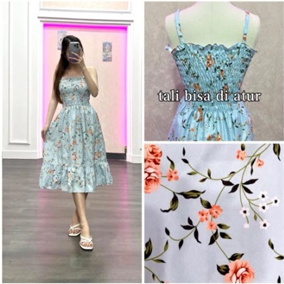 Dress Tali Wanita Tank Top Atasan Wanita Dress Singlet Santai Ukuran All Size Baju Dress Wanita