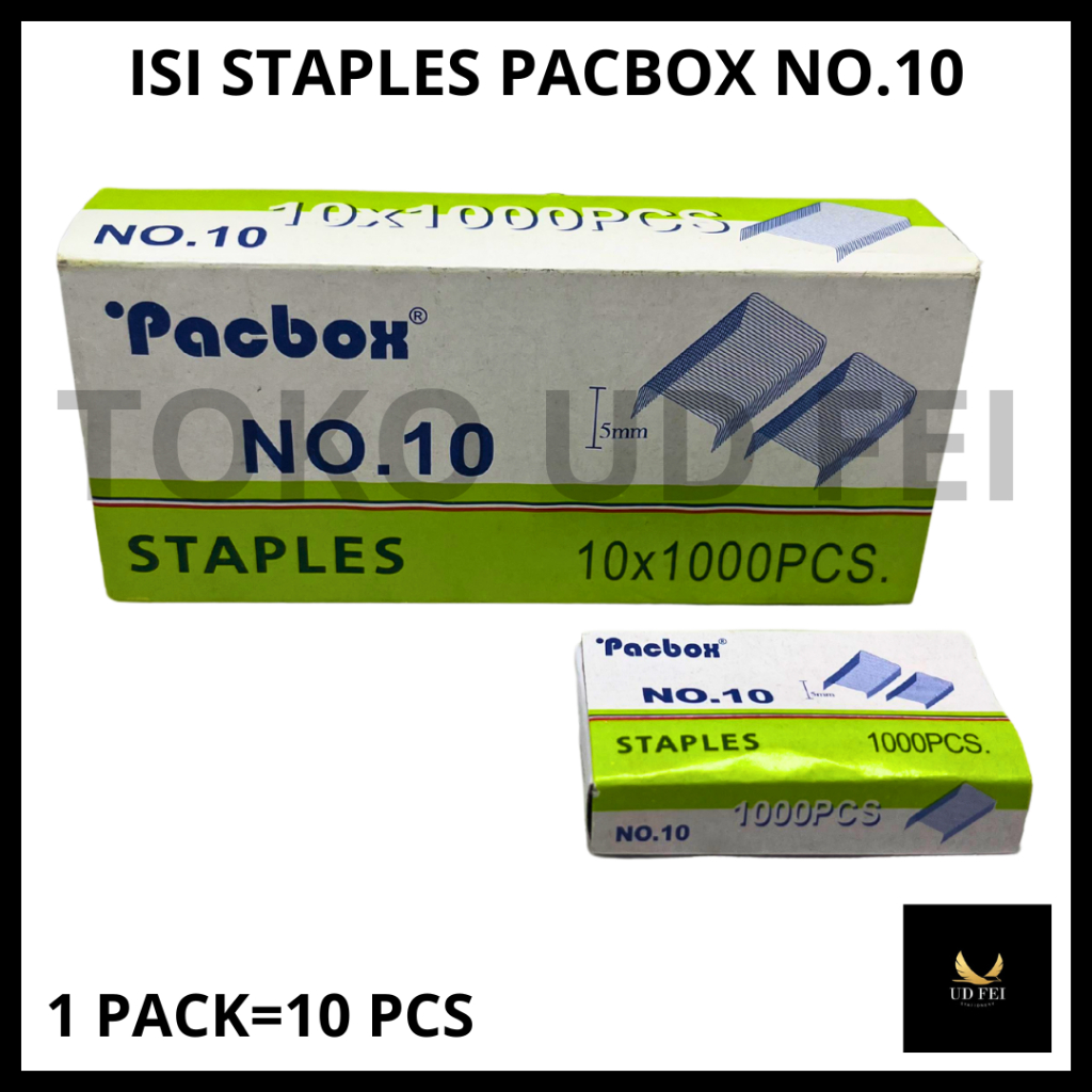 

(1 PACK=10 PCS) ISI STAPLES PACBOX/ ISI STAPLES KECIL/ ISI STAPLES NO.10