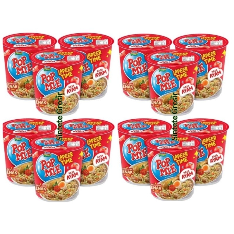 

Paket 12 Pcs - Pop Mie Lapeer Time Mi Instan Cup Rasa Ayam isi 75 gram