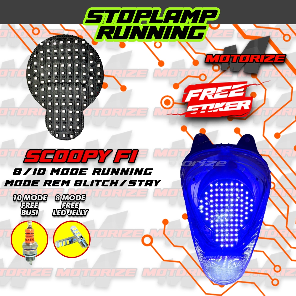 STOPLAMP RUNNING SCOOPY FI LAMPU LED REM BELAKANG MOTOR VARIASI MOTORIZE