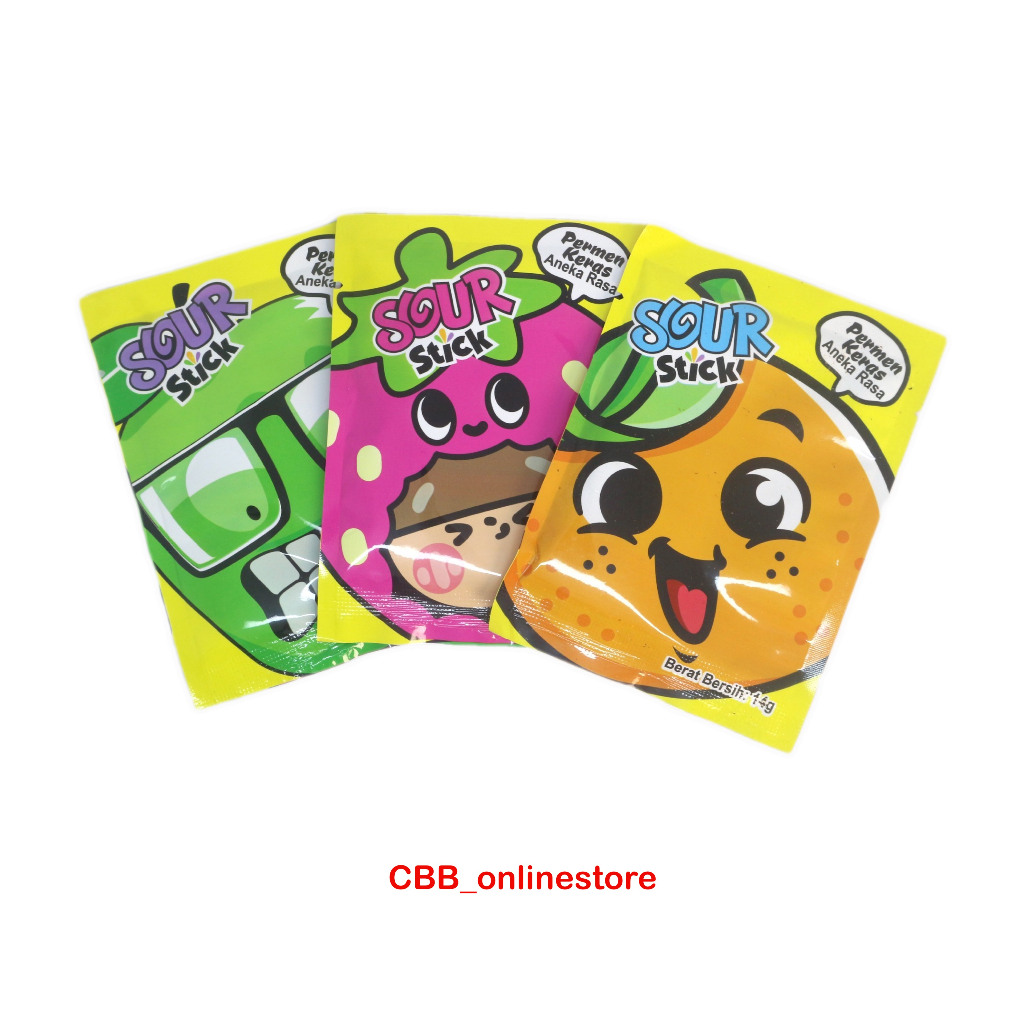 

DSM Permen Sour Stick - Permen Keras Asam Rasa Buah - 1 box is 30 pcs