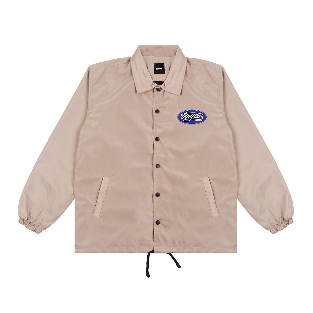 Troy Company Coach Jacket Owalny Khaki - Jaket Windbreaker Coklat Khaki WN 3131