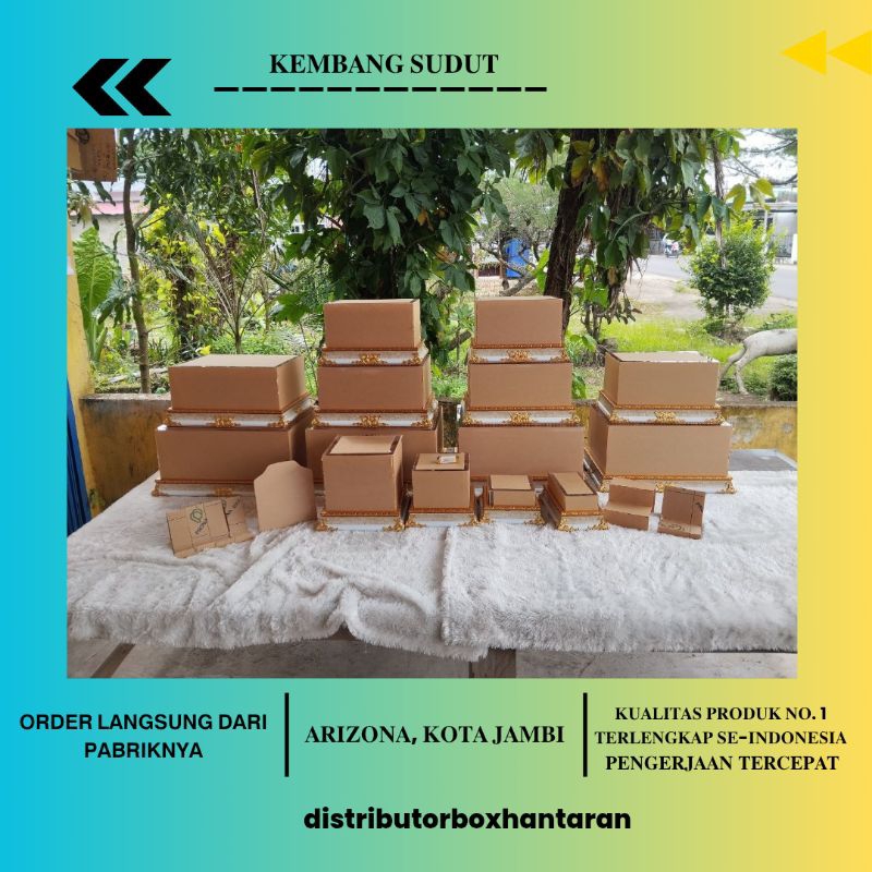 Box hantaran kembang sudut/alas hantaran mewah/tutup akrilik