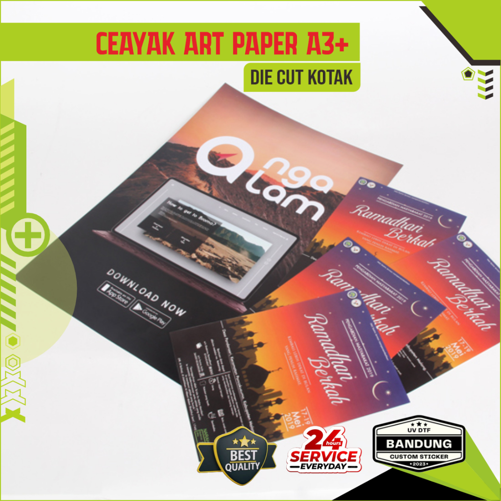 

Cetak Bahan Kertas Art Paper 150gsm Cuting Kotak