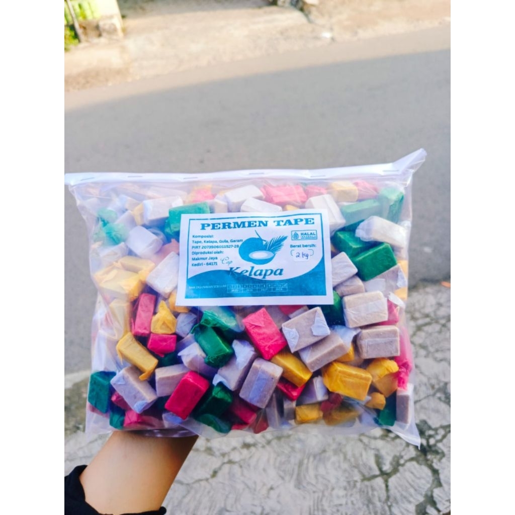 

1 kg permen tape suwar suwir warna perman tape jadul khas kediri murah