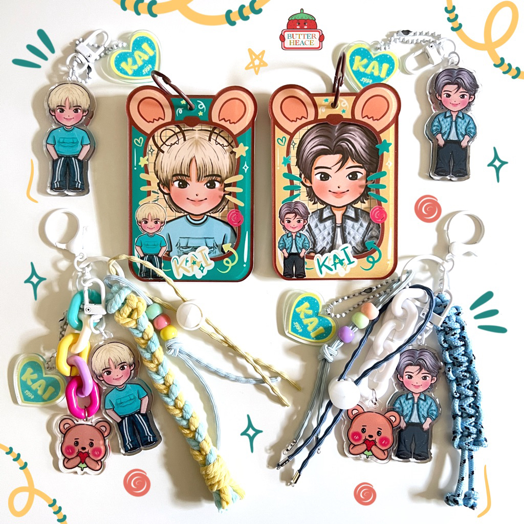 PHOTOCARD HOLDER EXO KAI | Bagcharm & Keychain Glitter Kai EXO | Kim Jongin WAIT ON ME
