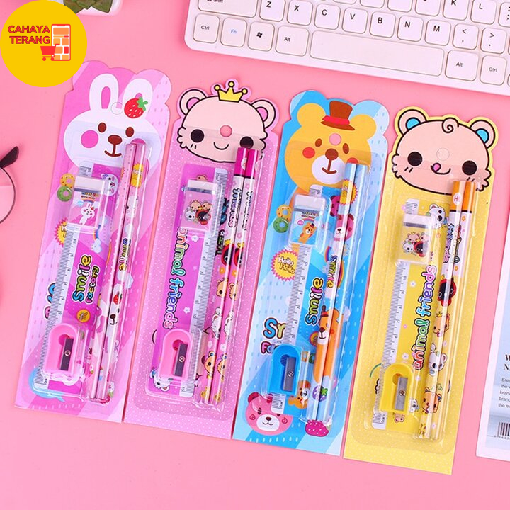 

LS SET 5 IN 1 STATIONERY SET ALAT TULIS SEKOLAH ANAK / SET LENGKAP ALAT BELAJAR SEKOLAH ANAK KARAKTER LUCU PENGGARIS PENSIL PERUNCING PENGHAPUS