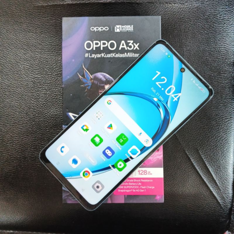 Oppo A3X second 6/128GB harga termurah dan terbagus - Dimensity 6300, Baterai 5100mAh, Kamera 1080p