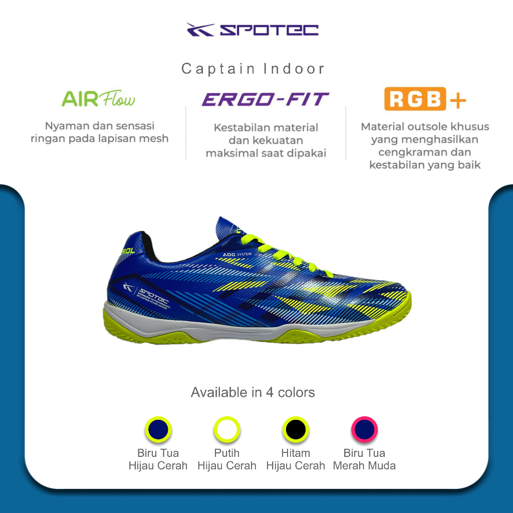 Sepatu Indoor Spotec / Sepatu Futsal / Captain Indoor / Spotec Original