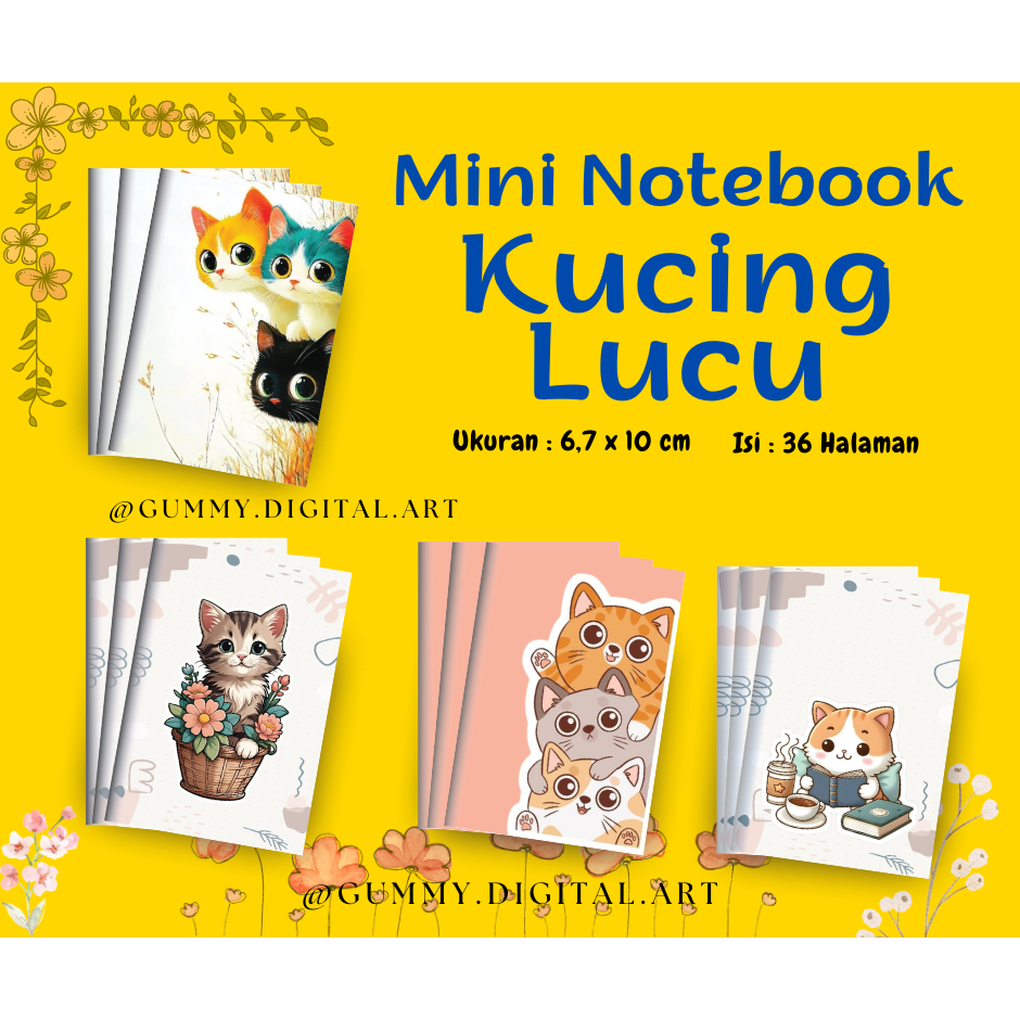 

Buku Tulis Memo Kecil Mini Motif Karakter Kucing Lucu | Mini Notebook