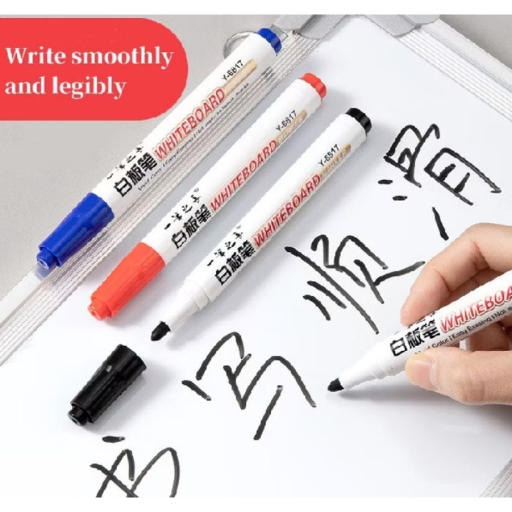 

LHS. Spidol Whiteboard Marker Papan Tulis Murah / Spidol Impor / Bisa Dapat Dihapus Warna Hitam Biru Merah