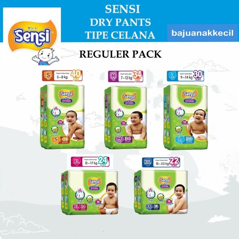 pampers sensi dry panty s40 M34 L30 XL24 XXl22