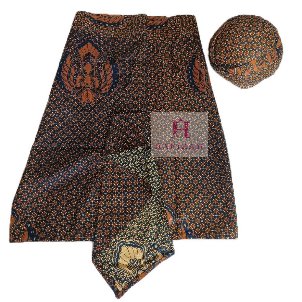 Set Sapit Urang + Blangkon Solo Motif Truntum Garuda Ukuran Lengkap Dewasa Bahan Adem Tidak Luntur