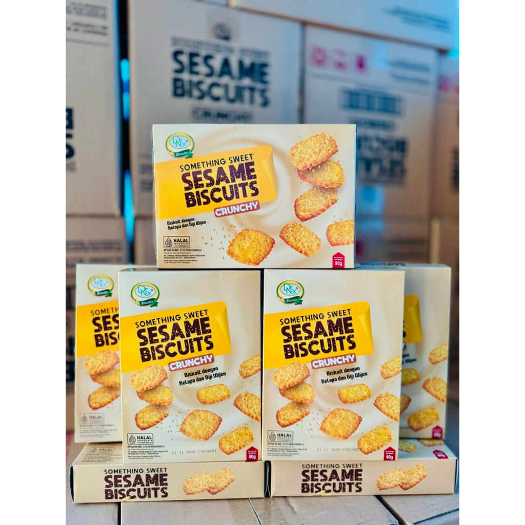 

Denex Sweet Sesame Biskuit Kelapa 90gr 1 Dus isi 24 Snack Hajatan