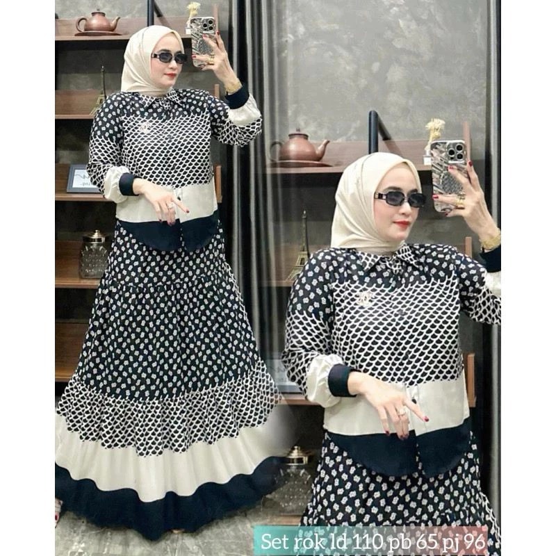 NEW ARRIVAL MAMIYA SET ROK RAYON VIRAL // ONE SET RAYON MOTIF // SETELAN ROK // ONE SET MAMIYA ROK W