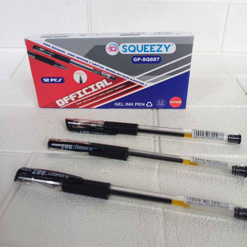 

(1 PACK = 12 PCS ) Pulpen Bulpen / pen gel 0.5mm SQUEEZY GP-SQ887