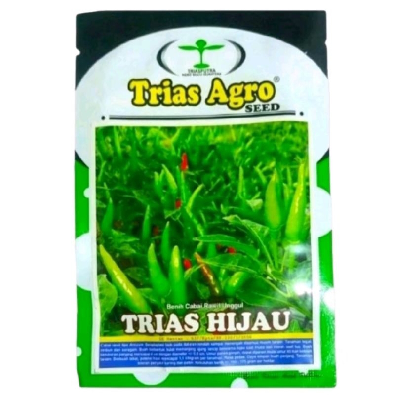 Termurah  Benih Bibit Cabe Rawit Hijau Tegak Berkualitas TRIAS HIJAU isi 10 gram