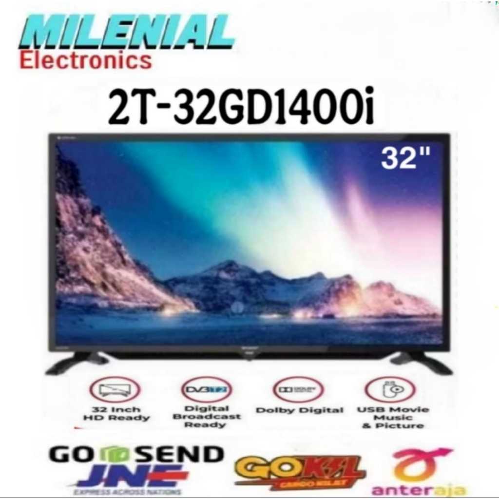 SHARP C32GD1400i LED TV 32 Inch - DIGITAL - HDMI - USB MOVIE GARANSI RESMI