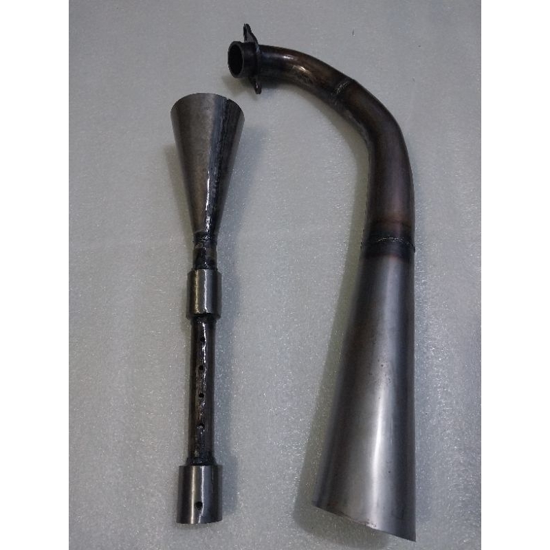 LEHER KNALPOT RX KING SETENGAH DEWA, SARINGAN DAN KERUCUT