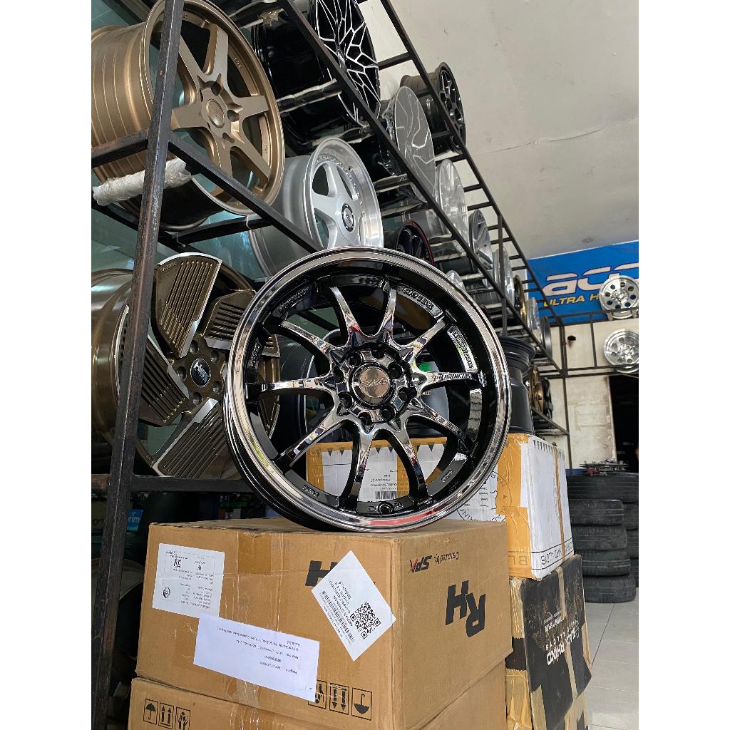 Rays Wheel Ce28 Velg Mobil Black Chrome Ring 16 Lebar 7 Lobang Baut 4