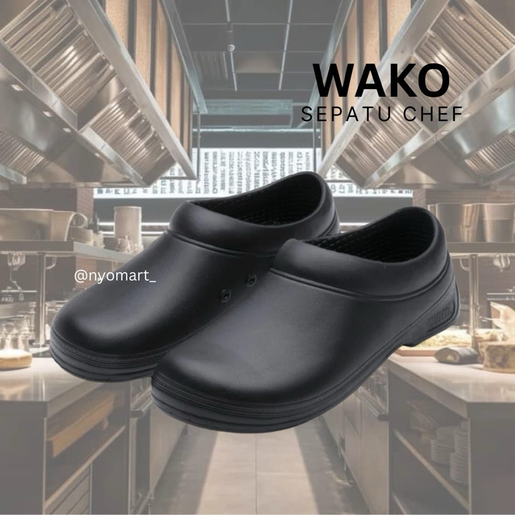 flash sale wako chef shoes original 100%~anti-slip dan oil resistant~ sepatu kitchen pria safety