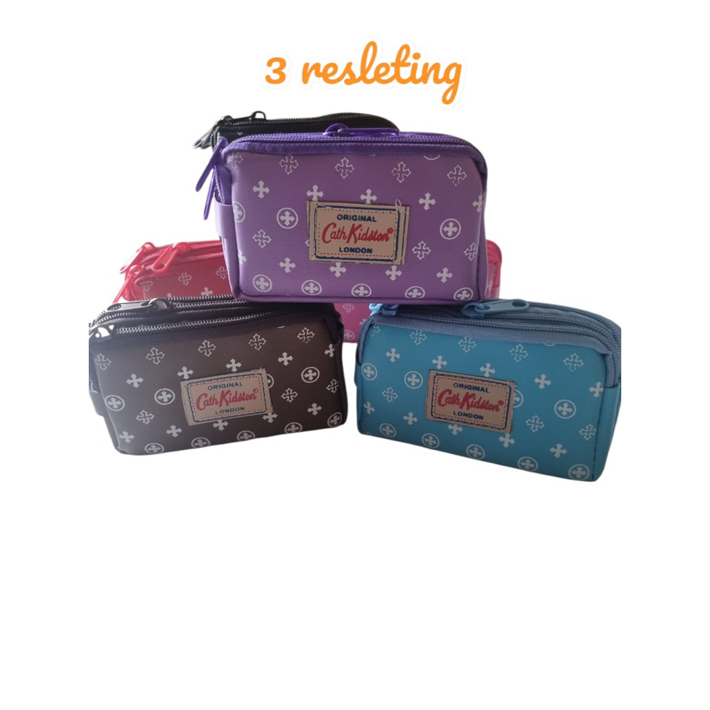 Dompet Wanita Dompet isi 3resleting Dompet Kartu Koin Motif Random